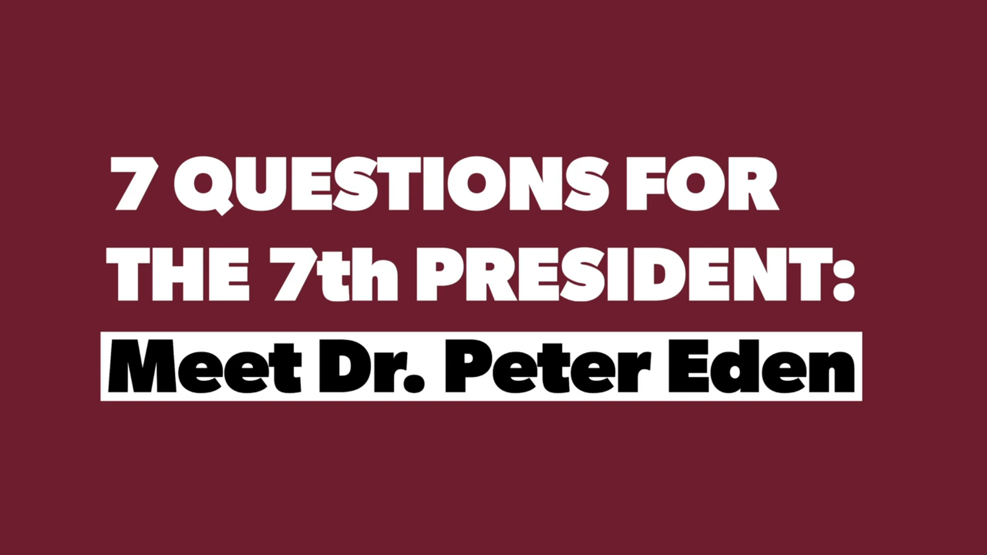 7 Questions video opening slate