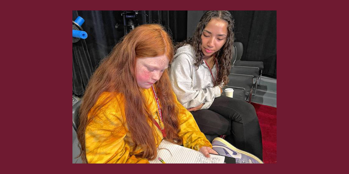 Franklin Pierce student Isabel Collier works with a Rindge Memorial School student during a visit to the Fitzwater Center on the Franklin Pierce University campus.