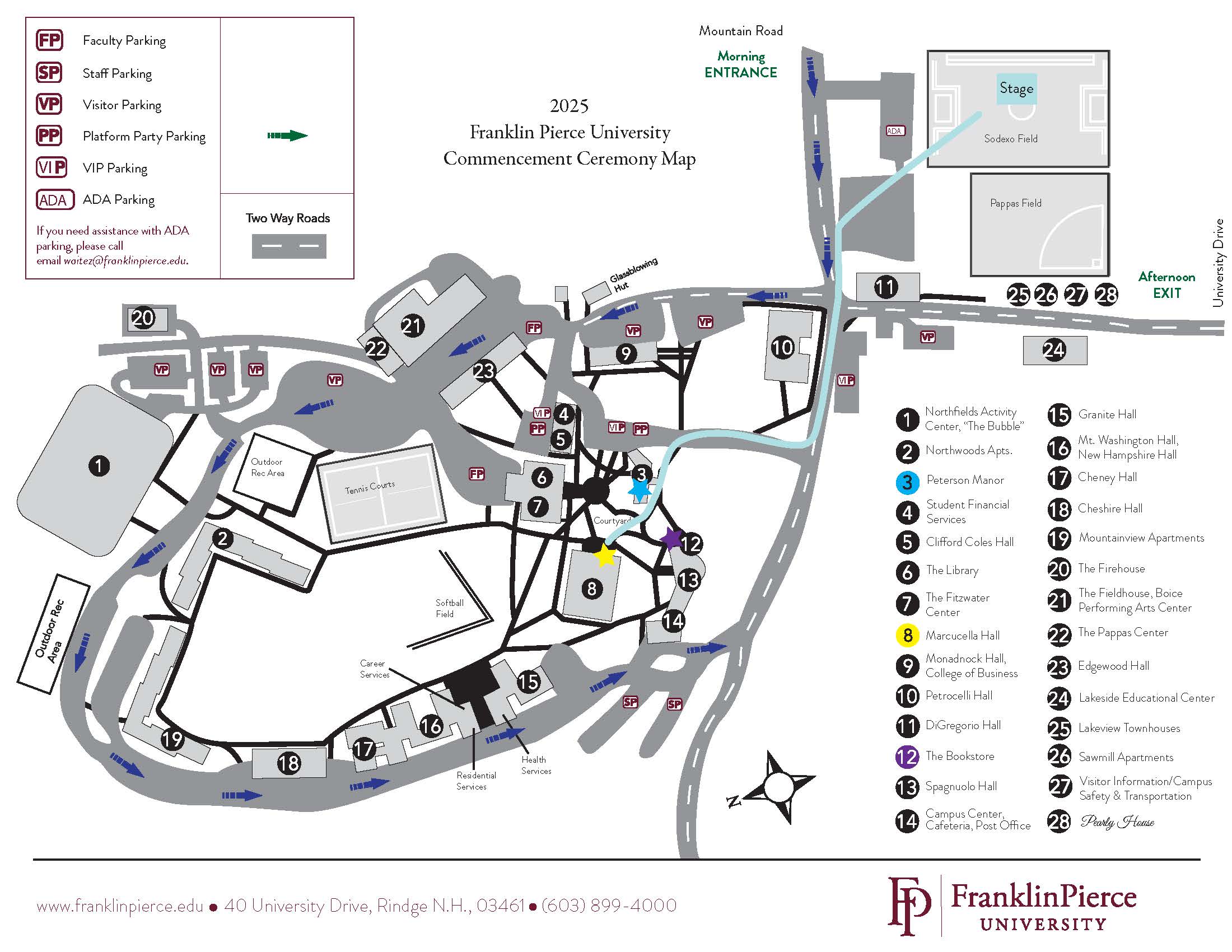2025 campus parking map for commencement