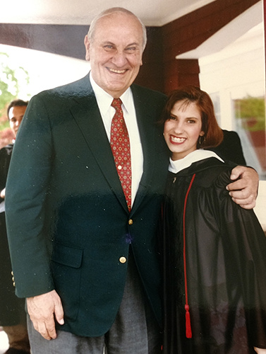 Holly Beretto '93 with former President Walter Peterson